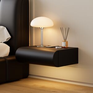 Homary Humply Floating Smart Nightstand 1 Drawer Bedside Table in White Set of 2