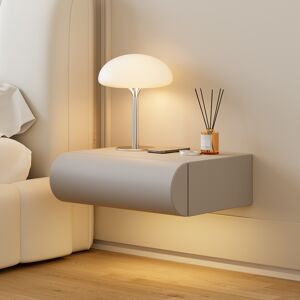 Homary Humply Floating Smart Nightstand 1 Drawer Bedside Table in White Set of 2