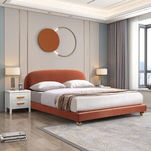 Homary Modern King Upholstered Platform Bed Low Profile Cloud Bed