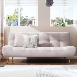 Homary 71" Pink Sleeper Sofa Bed Convertible Sofa Couch Velvet Upholstery