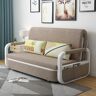 Homary Khaki Sleeper Sofa Bed Loveseat Cotton & Linen Upholstered with Solid Wood Frame