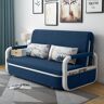 Homary Blue Sleeper Sofa Bed Loveseat Cotton & Linen Upholstered with Solid Wood Frame