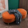 Homary Modern Bench Orange Velvet Upholstered Bench Ottoman Bench Gold Leg Gold Bench