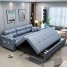 Homary 74" Blue Full Sleeper Convertible Sofa with Storage & Pockets Sofa Bed