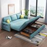 Homary 81.1" Blue Arm Full Sleeper Sofa Bed with Storage&Side Pockets