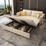 Homary 72.8" Convertible Full Sleeper Sofa Leath-aire Upholstered Storage Sofa Bed