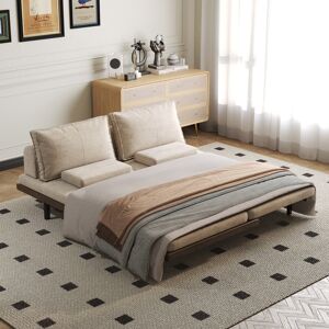 Homary Full Size Daybed Futon Bed Cotton & Linen Convertible Sofa Bed