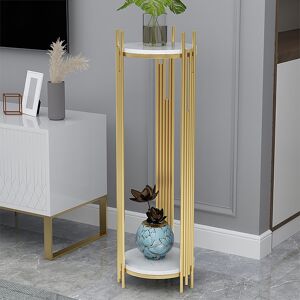 Homary 35.4" Tall Metal 2-Tiered Plant Stand Modern Corner Plant Stand Indoor