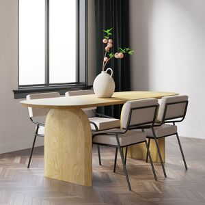 Homary Tintica 70" Japandi Wooden Dining Table Solid Wood Table for 6