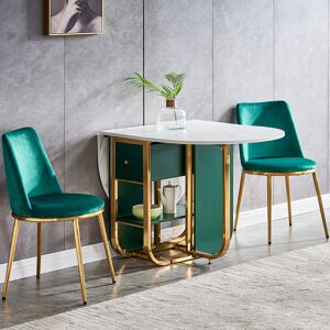 Homary Fabled Modern Velvet Dining Chair High Back Upholstered Side Chair in Gold Legs Set of 2