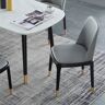 Homary Modern Upholstered Gray PU Dining Table Chair (Set of 2)