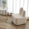 Homary Accent Chair Rabbit Beige Upholstered Modern Accent Chair