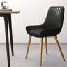 Homary Black Dining Chairs Set of 2 with PU Leather Upholstery & High Back Dining Table Chair