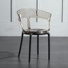 Homary Modern Acrylic Dining Chair in Amber Dining Table Chairs with Arms