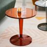 Homary Acrylic End Table Amber Modern Accent Table Clear Round Side Table