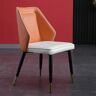 Homary Orange Upholstered Dining Chair (Set of 2) PU Leather Chair