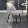 Homary Modern Upholstered Light Gray Dining Chair Velvet Side Chairs Open Back (Set of 2)