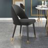 Homary Modern Upholstered Black Dining Chair Velvet Side Chairs (Set of 2)