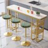 Homary Bar Stool Bar Height Bar Stool with Backrest Velvet Upholstery Set of 2 in Gold Finish