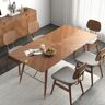 Homary Capet Mid-Century 60" Walnut Wooden Dining Table Rectangle Tabletop for 6 Person