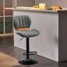 Homary Backrest Adjustable Height PU Leather Upholstered Swivel Bar Stool