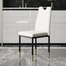 Homary Modern Upholstered Dining Chair in Off-White (Set of 2) with Carbon Steel Legs