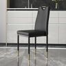 Homary Modern Upholstered Dining Chair in Black (Set of 2) with Carbon Steel Legs