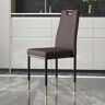 Homary Modern Upholstered Dining Chair in Brown (Set of 2) with Carbon Steel Legs