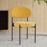 Homary Modern Upholstered Dining Chairs Linen Side Chair (Set of 2) in Yellow