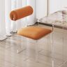 Homary Modern Upholstered Orange Velvet Dining Chairs (Set of 2) Acrylic Side Chairs