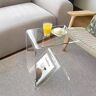 Homary C-shaped End Table with Storage Transparent Acrylic Small Space Side Table