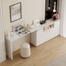 Homary Modern White Dresser Vanity Set Dressing Table with Mirror & Light & Stool