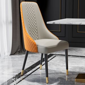 Homary Modern Dining Chairs Set of 6 Faux Leather High Back with Upholstered Deep Orange Dining Room Chairs