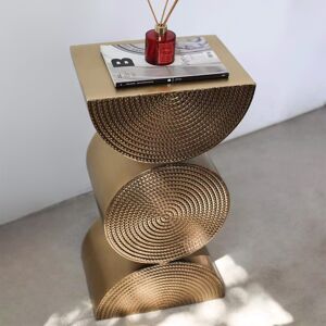 Homary Modern Side Tables Creative Gold Metal Small End Table Unique Shape Bedside Table