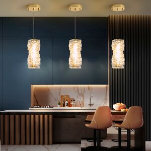 Homary Glam Crystal Island Pendant Light in Gold Led Mini Chandelier for Kitchen Dining room