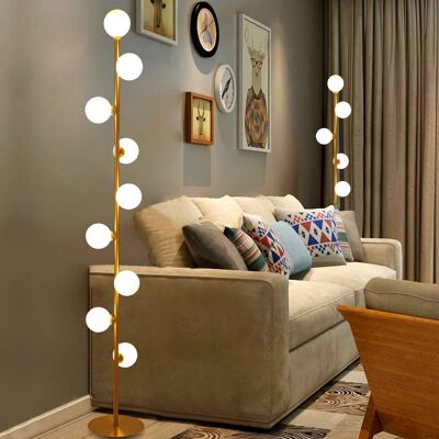 Homary Modern LED Gold 9-Light Tree Floor Lamp White Glass Globe Homary Modern LED Gold 9-Light Tree Floor Lamp White Glass Globe