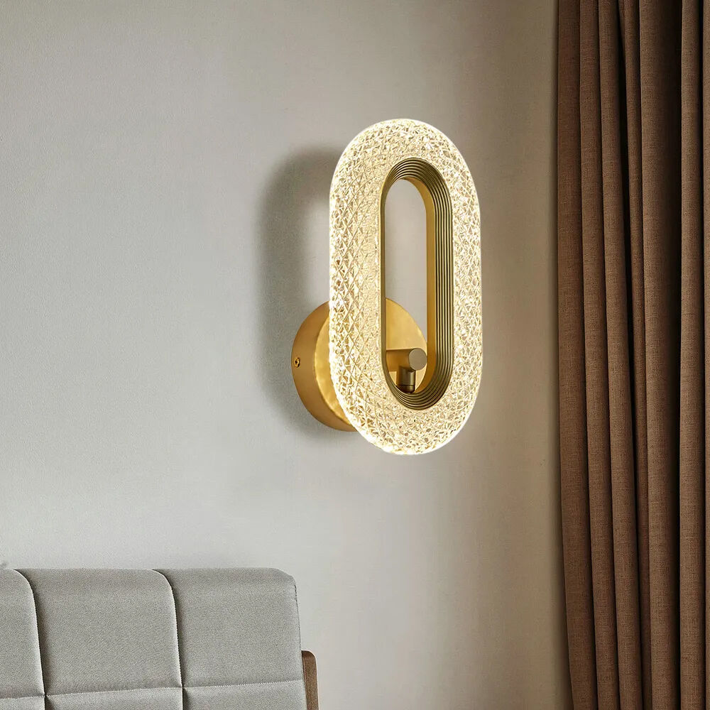 Homary Ovated Brass Wall Sconce Art Deco LED Wall Lighting 1-Light Ring Wall Lamp