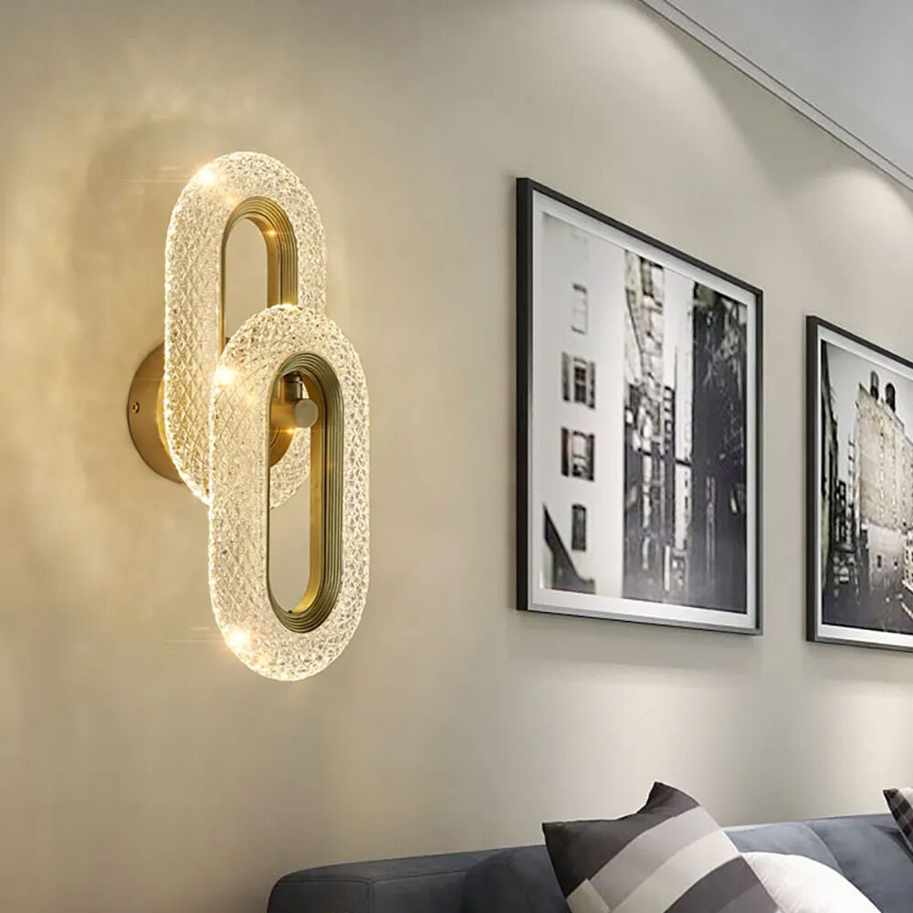 Homary Ovated Brass Wall Sconce Art Deco LED Wall Lighting 2-Light Ring Wall Lamp