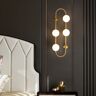 Homary Globe Wall Sconce White Glass 4-Light Wall Lighting Gold Oblong Hanging Rod