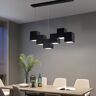 Homary Modern Linear Black Kitchen Island Light 6-Light Square Pendant Light