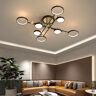 Homary Modern Semi Flush Mount Lighting Black Ceiling Light Fixture LED Ring