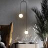 Homary Modern Pendant Light Glass Globe 2-Light U-Shaped in Black for Living Room and Bedroom