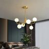 Homary Modern Brass Sputnik Chandelier 6-Light with Glass Shade for Living Room