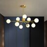 Homary Modern Brass Sputnik Chandelier 9-Light with Glass Shade for Living Room