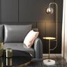 Homary Minimalist Tray Table Floor Lamp Gold Standing Lamp with Metal Base & Glass Shade