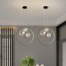 Homary Bubi Black Pendant Light Minimalist Glass Globe LED 3-Light for Dining Room