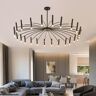 Homary 24-Light Black Chandelier LED Modern Ceiling Pendant Light Fixture for Living Room