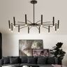 Homary 12-Light Black Chandelier LED Modern Ceiling Pendant Light Fixture for Living Room