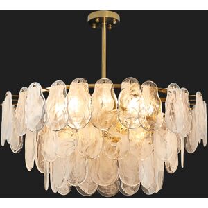 Homary Cloude 8-Light Tiered Cloud Glass Chandelier with Adjustable Hanging Rod Modern