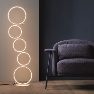 Homary Multi-Head White Integrated LED Floor Lamp Geometric Standing Light